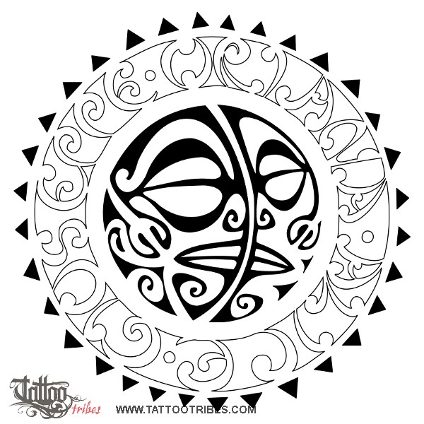 Tattoo image of Sun-moon, Union downloadable hi-res tattoo flash design