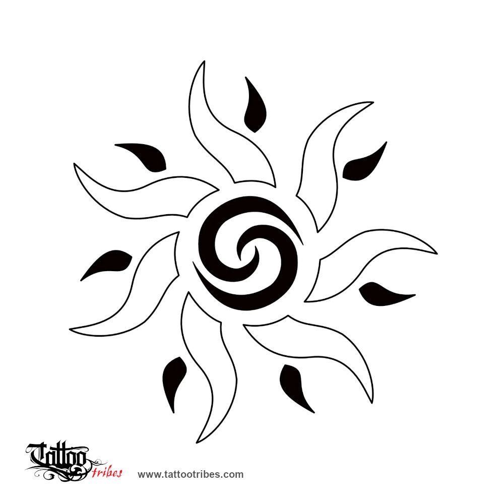 Tattoo image of Sun, Unity, fertility downloadable hi-res tattoo flash design