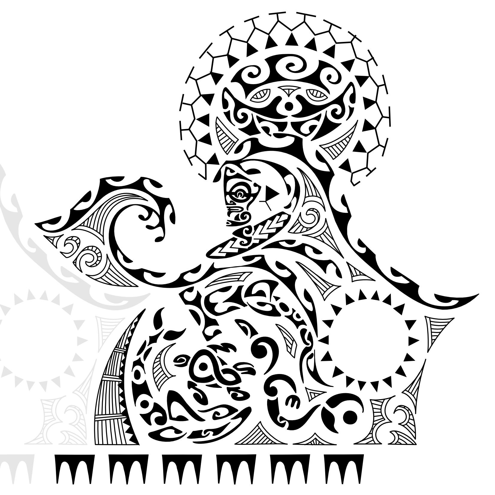 Tattoo image of Surf way, Surf, family downloadable hi-res tattoo flash design