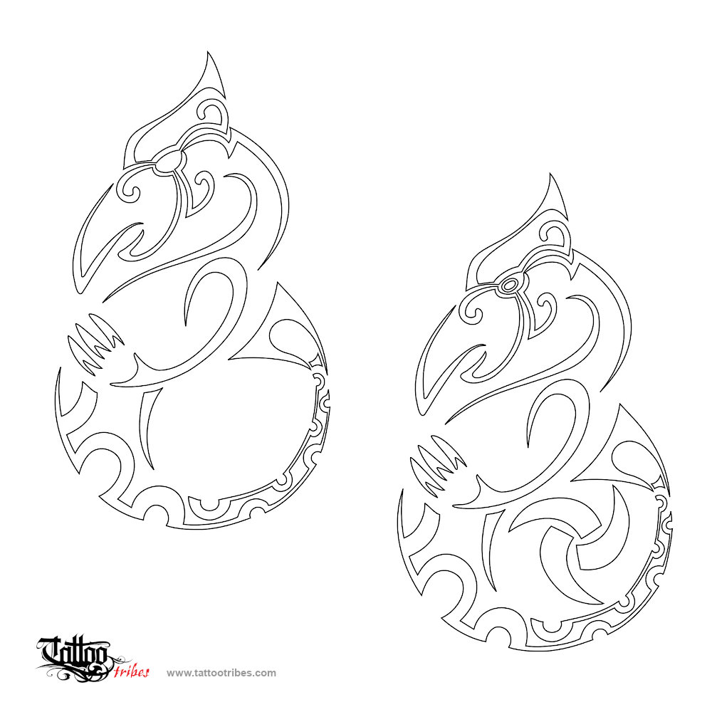 Stencil outline of Manaia, Guardian, Protection downloadable hi-res tattoo stencil