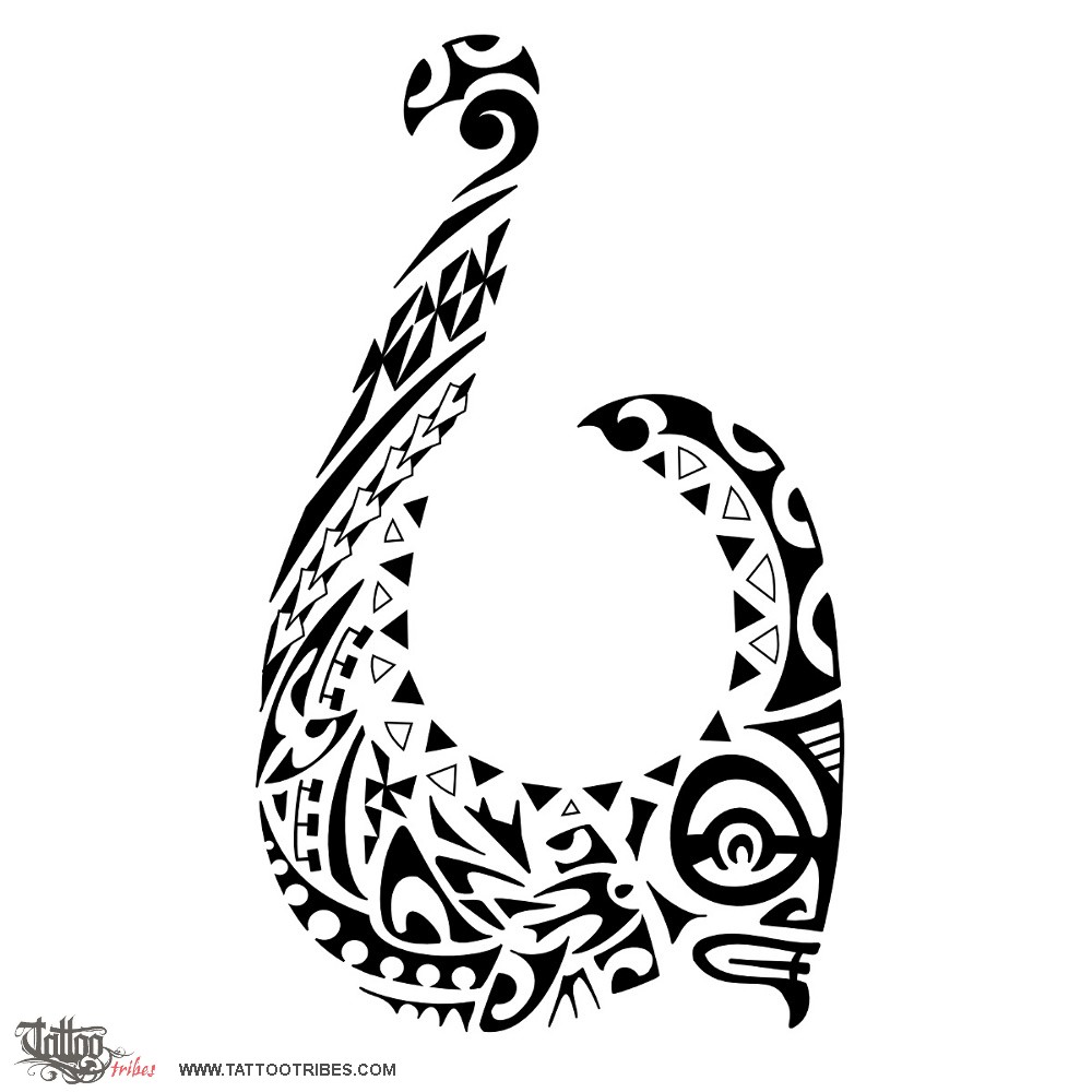 Tattoo image of Mata'u, Fish hook downloadable hi-res tattoo flash design
