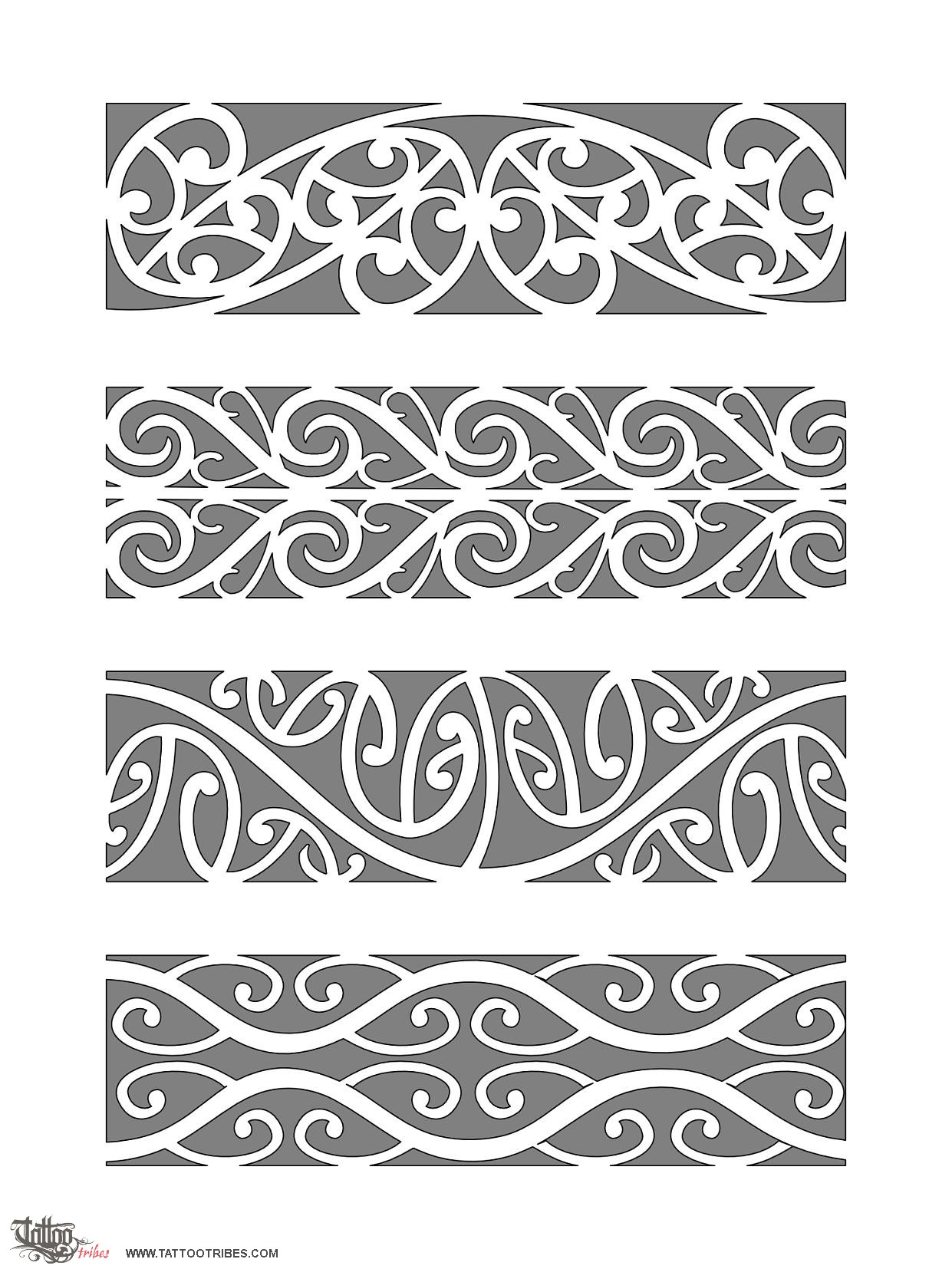 Tattoo image of Maori armbands, Traditional motifs downloadable hi-res tattoo flash design