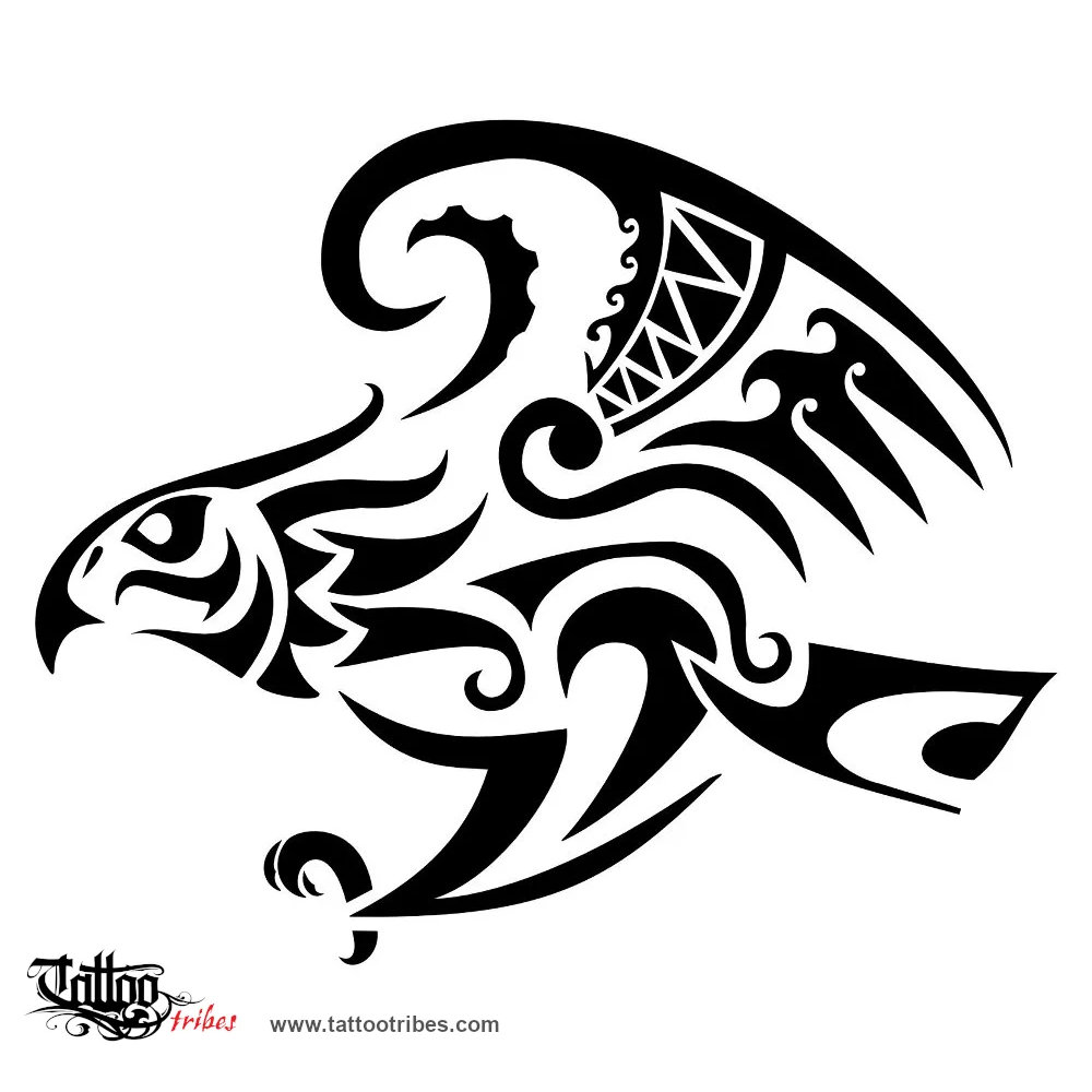 Tattoo image of Hawk, Messenger, observer downloadable hi-res tattoo flash design
