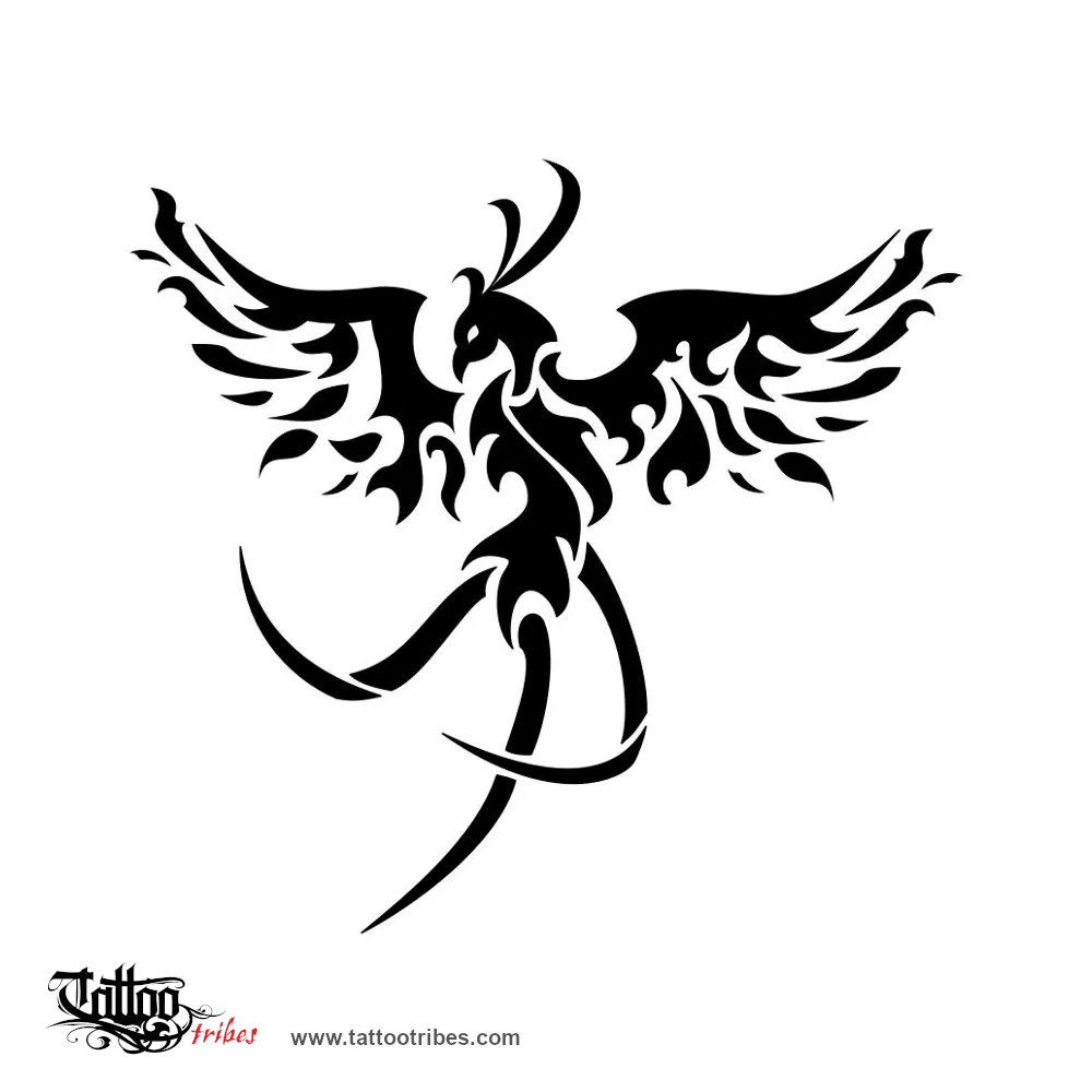 Tattoo image of Tribal phoenix, Eternity downloadable hi-res tattoo flash design