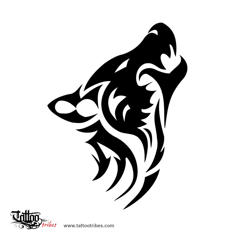 Tattoo image of Wolf, Loyalty downloadable hi-res tattoo flash design