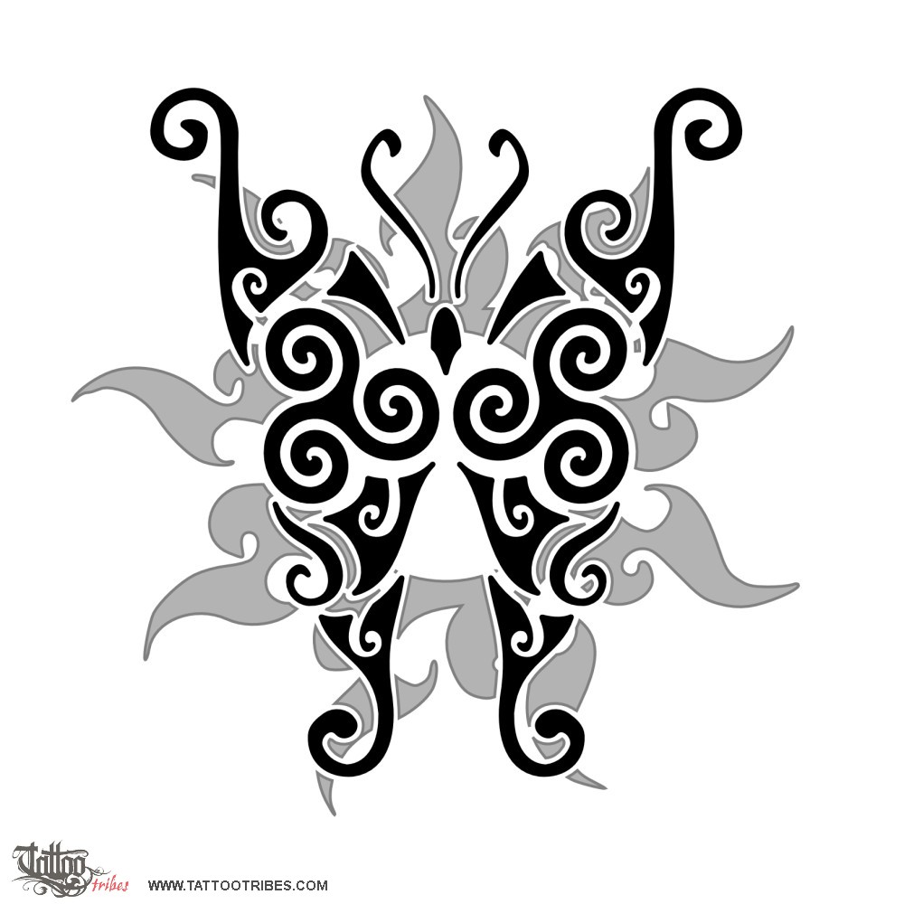 Tattoo image of Eternal butterfly, Freedom, renewal downloadable hi-res tattoo flash design