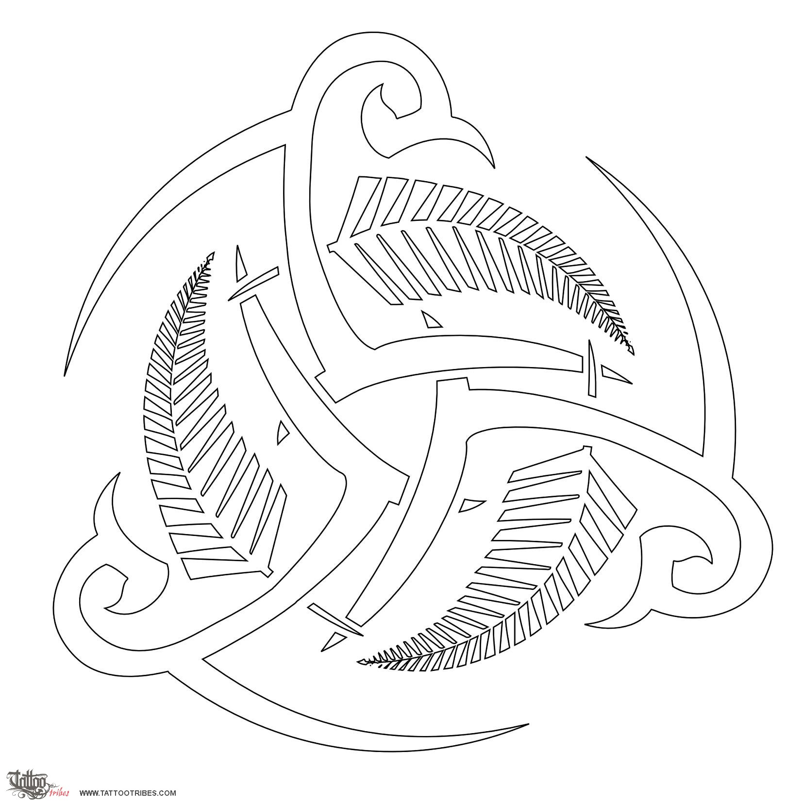 Stencil outline of Fusion, Strength in balance downloadable hi-res tattoo stencil