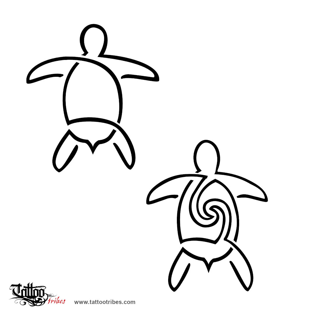 Tattoo image of Stylized turtle, Guide downloadable hi-res tattoo flash design