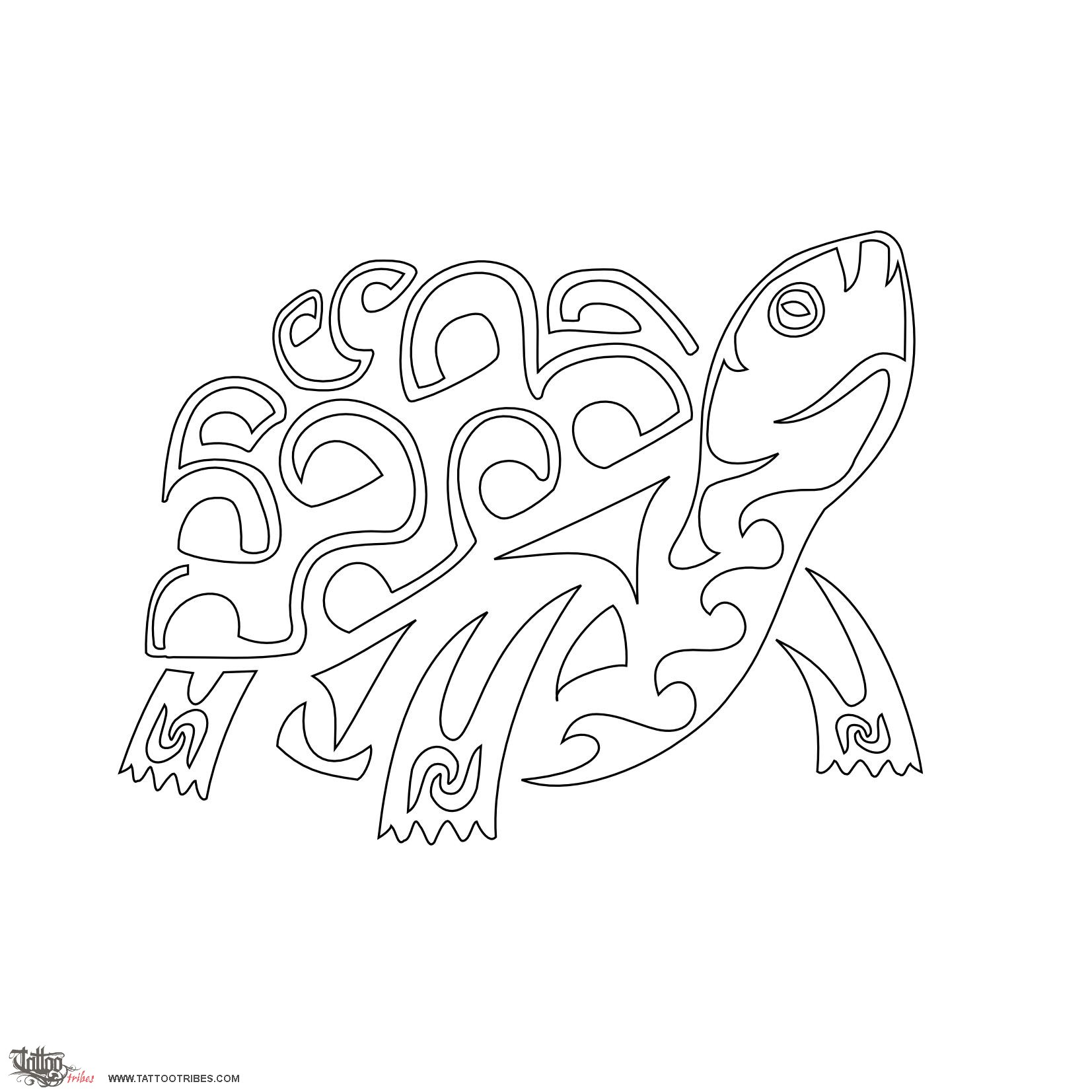 Stencil outline of Land turtle, Indipendence, wisdom downloadable hi-res tattoo stencil