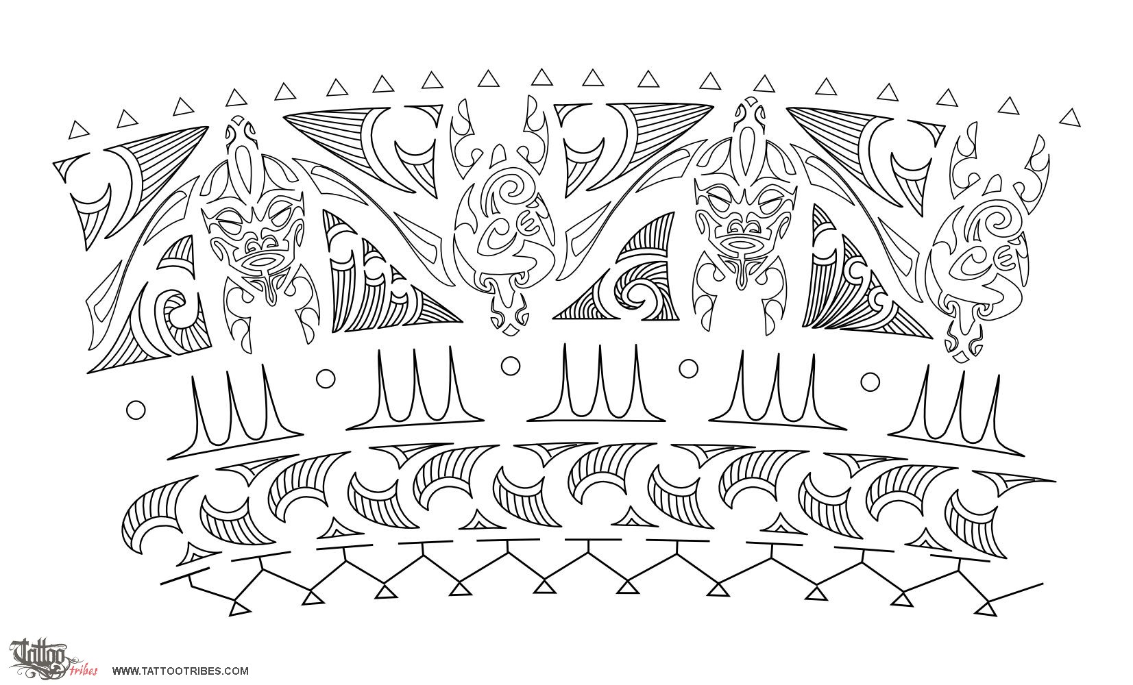 Stencil outline of Ake tonu atu, Forever downloadable hi-res tattoo stencil