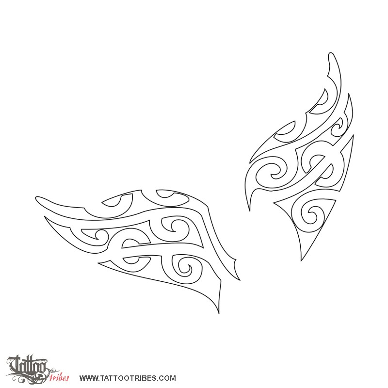 Stencil outline of Whale tail, Love for the sea downloadable hi-res tattoo stencil