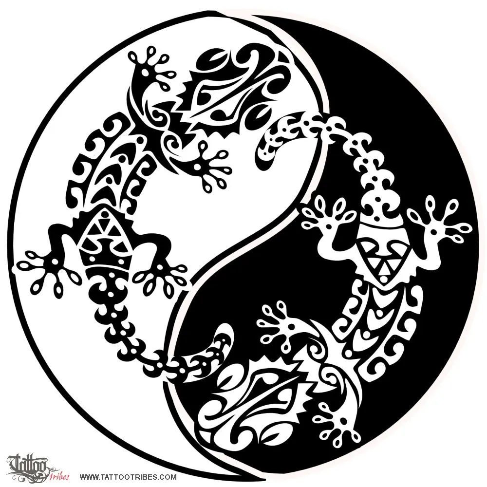 Tattoo image of Karma geckos, Magical balance