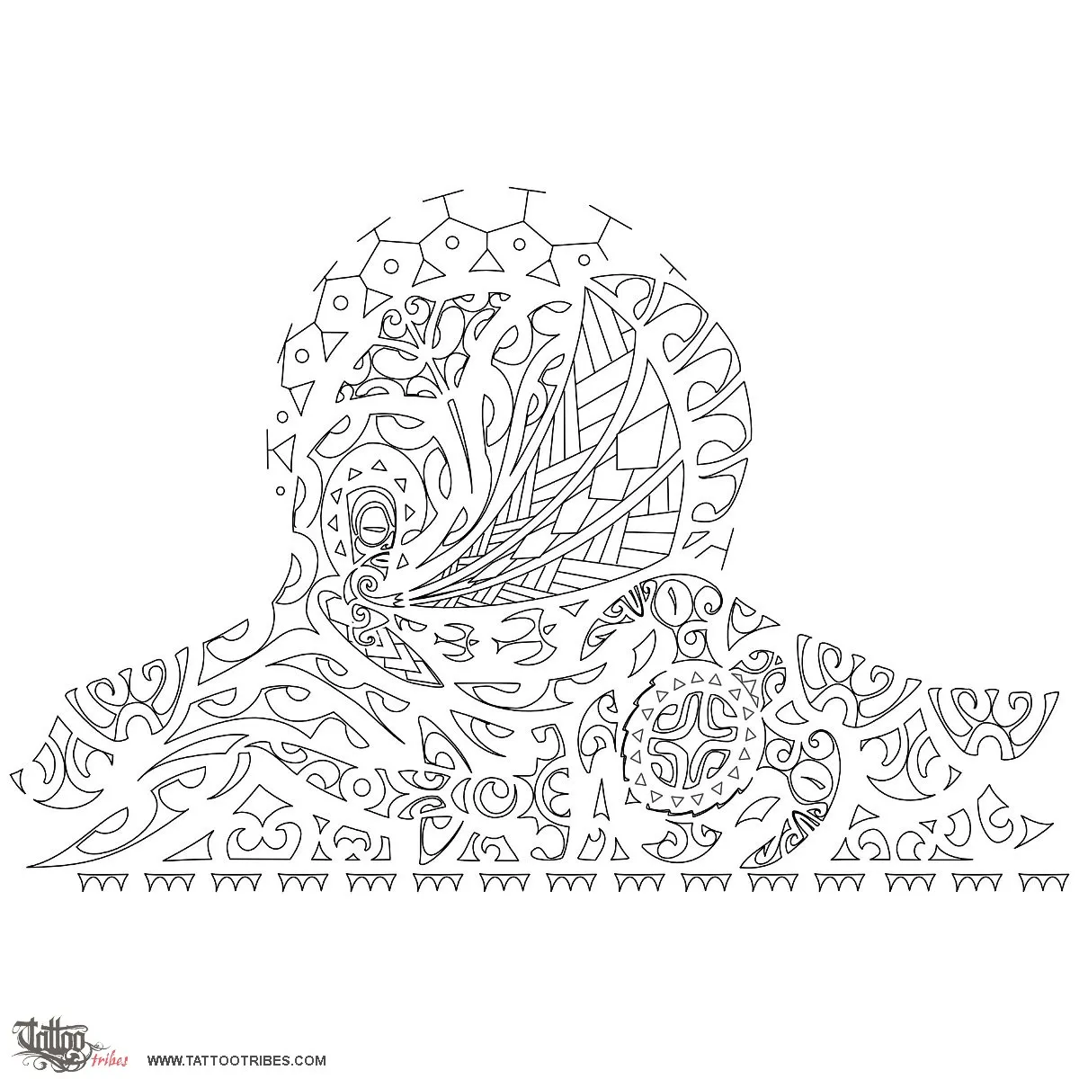 Stencil outline of Kitesurfer, Joyful warrior