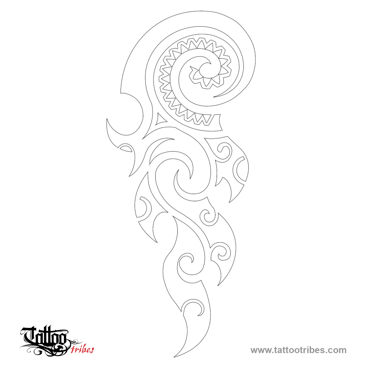 Stencil outline of Koru and Flames, Rebirth from change