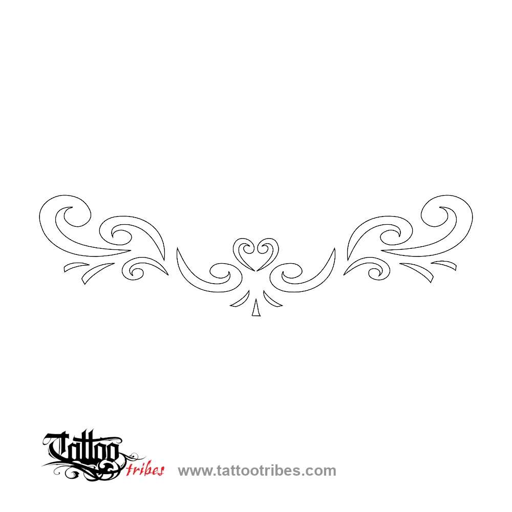 Stencil outline of Koru lower back, New life, continuity