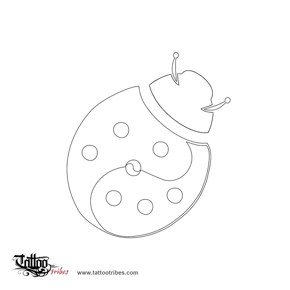 Stencil outline of Ladybug, Luck, Love
