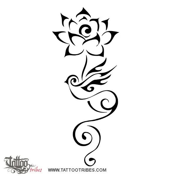 Tattoo image of Lotus and swallow, Return home