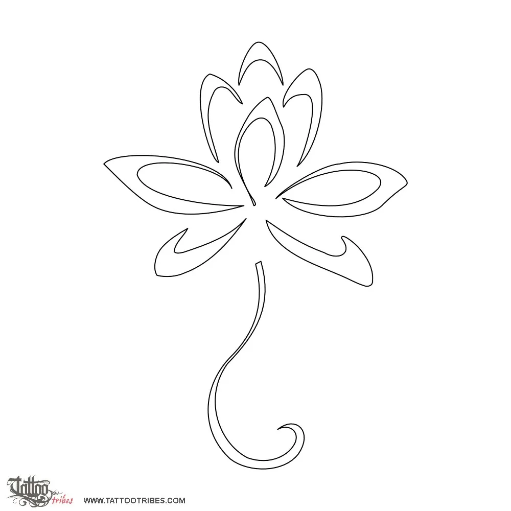 Stencil outline of Lotus flower, Overcoming all difficulties