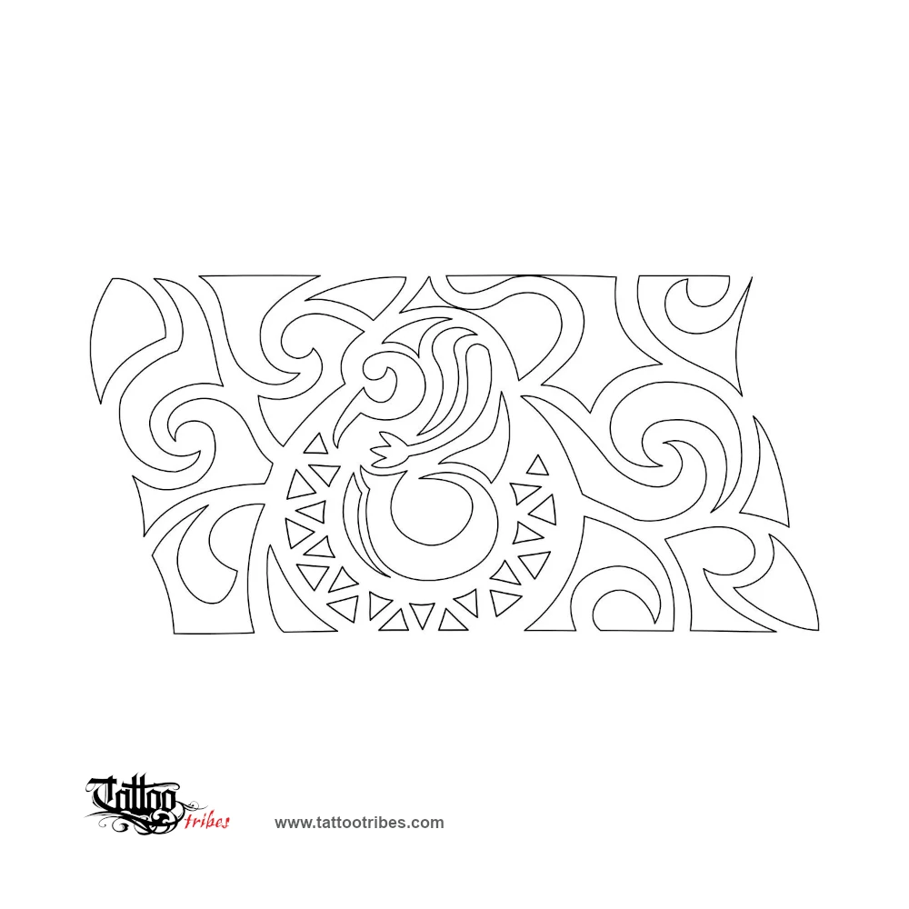 Stencil outline of Manaia, Protection, balance