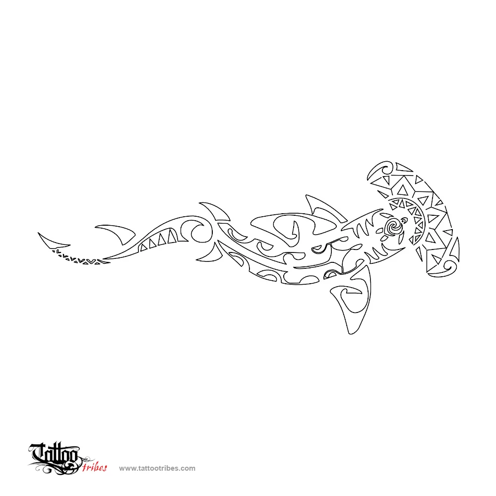 Stencil outline of Mangopare, Hammerhead shark