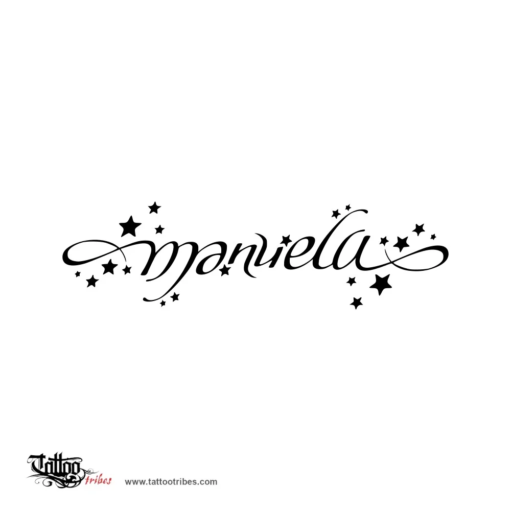 Tattoo image of Manuela, Ambigram