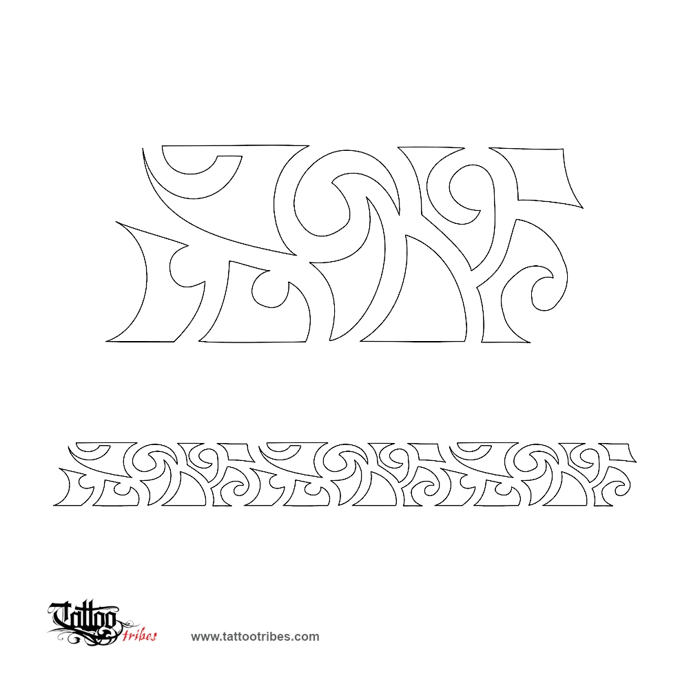 Stencil outline of Maori armband 2