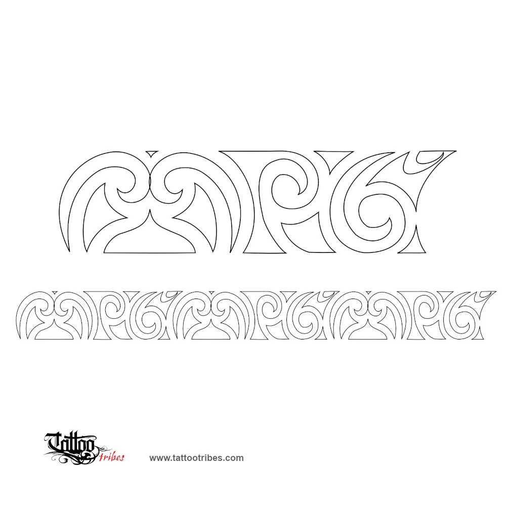 Stencil outline of Maori armband 1, MPG