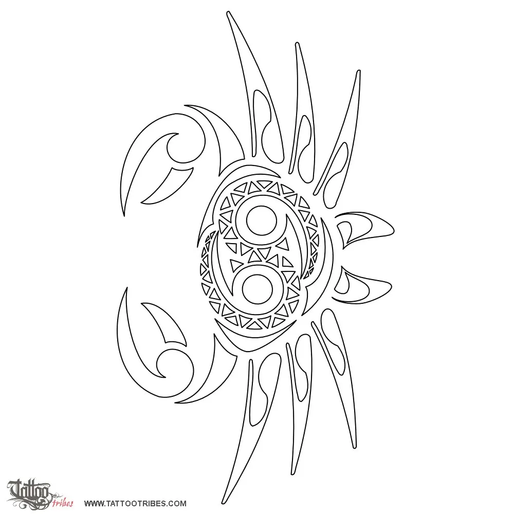 Stencil outline of Crab, Zodiac: cancer