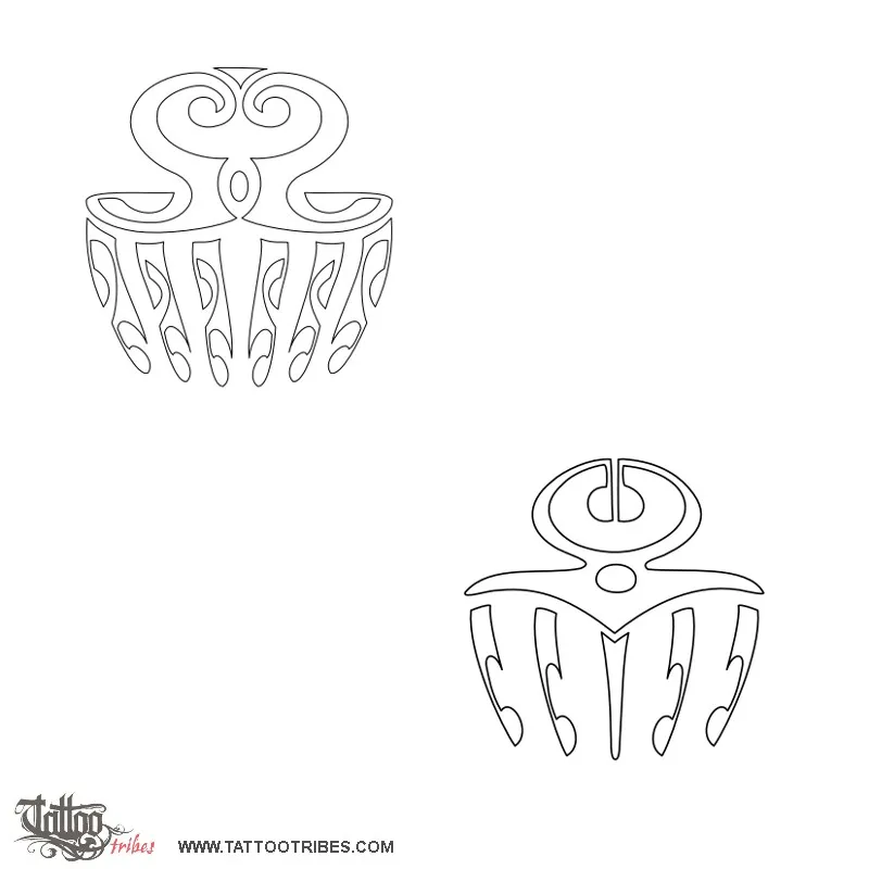 Stencil outline of Maori Duafe, Beauty, femininity