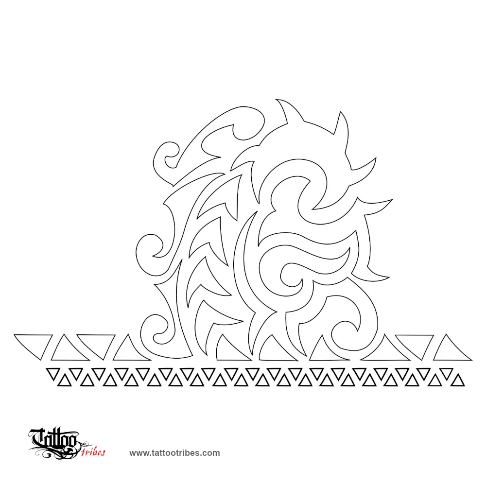 Stencil outline of Tribal-Maori half sleeve, Build on the past