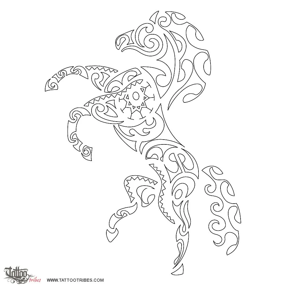 Stencil outline of Horse, Strength, fertility