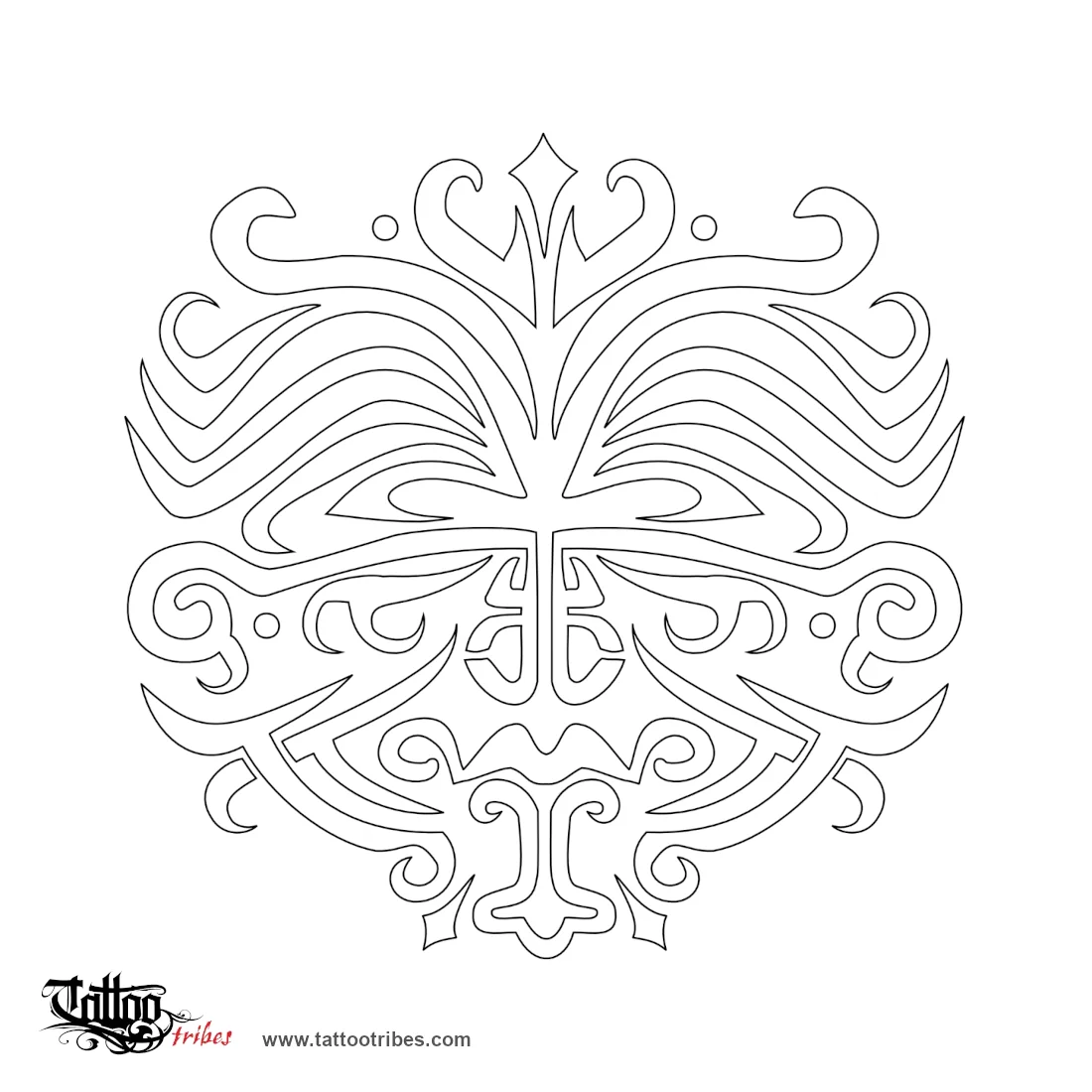 Stencil outline of Maori Mask, Status