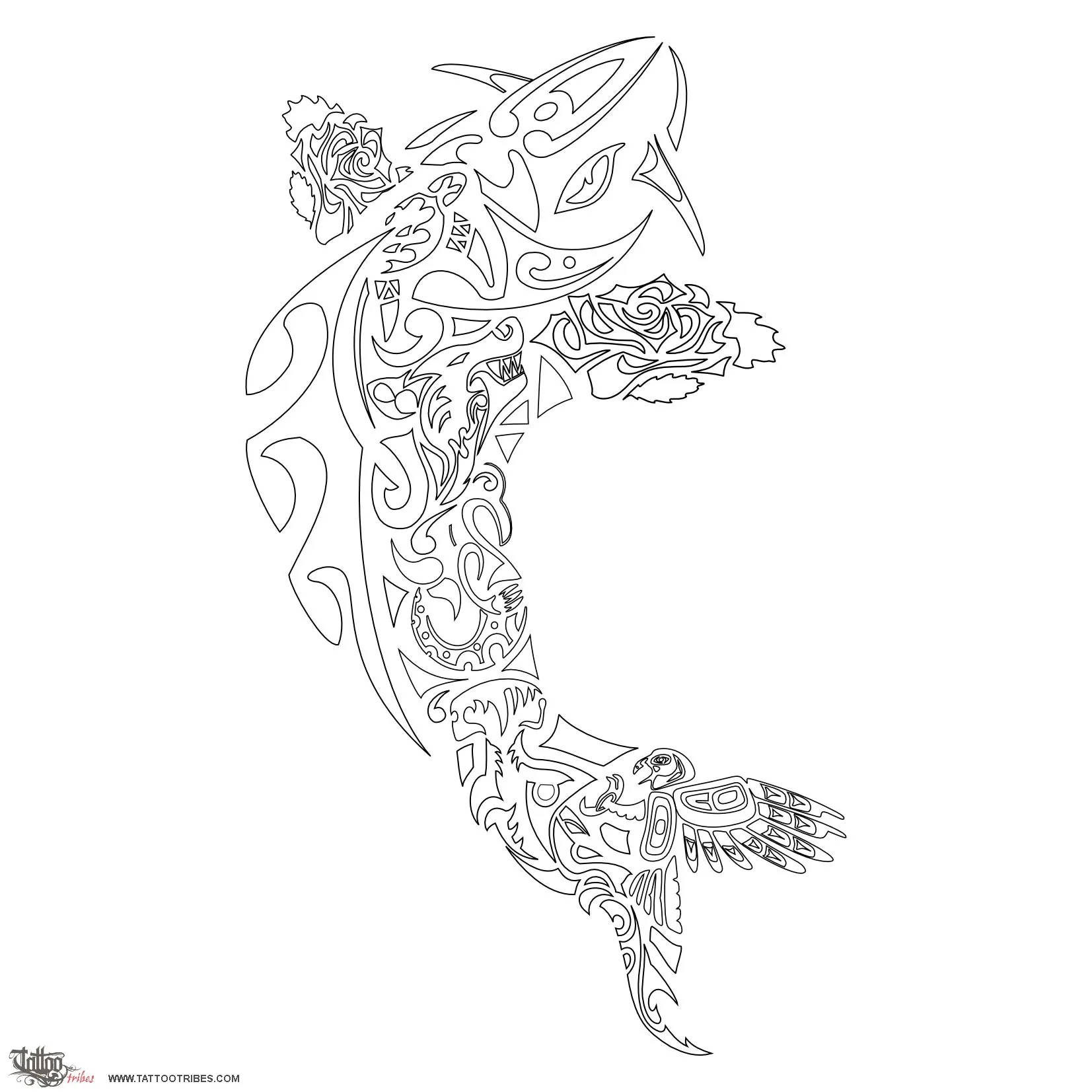 Stencil outline of Composite Koi, Bond of blood