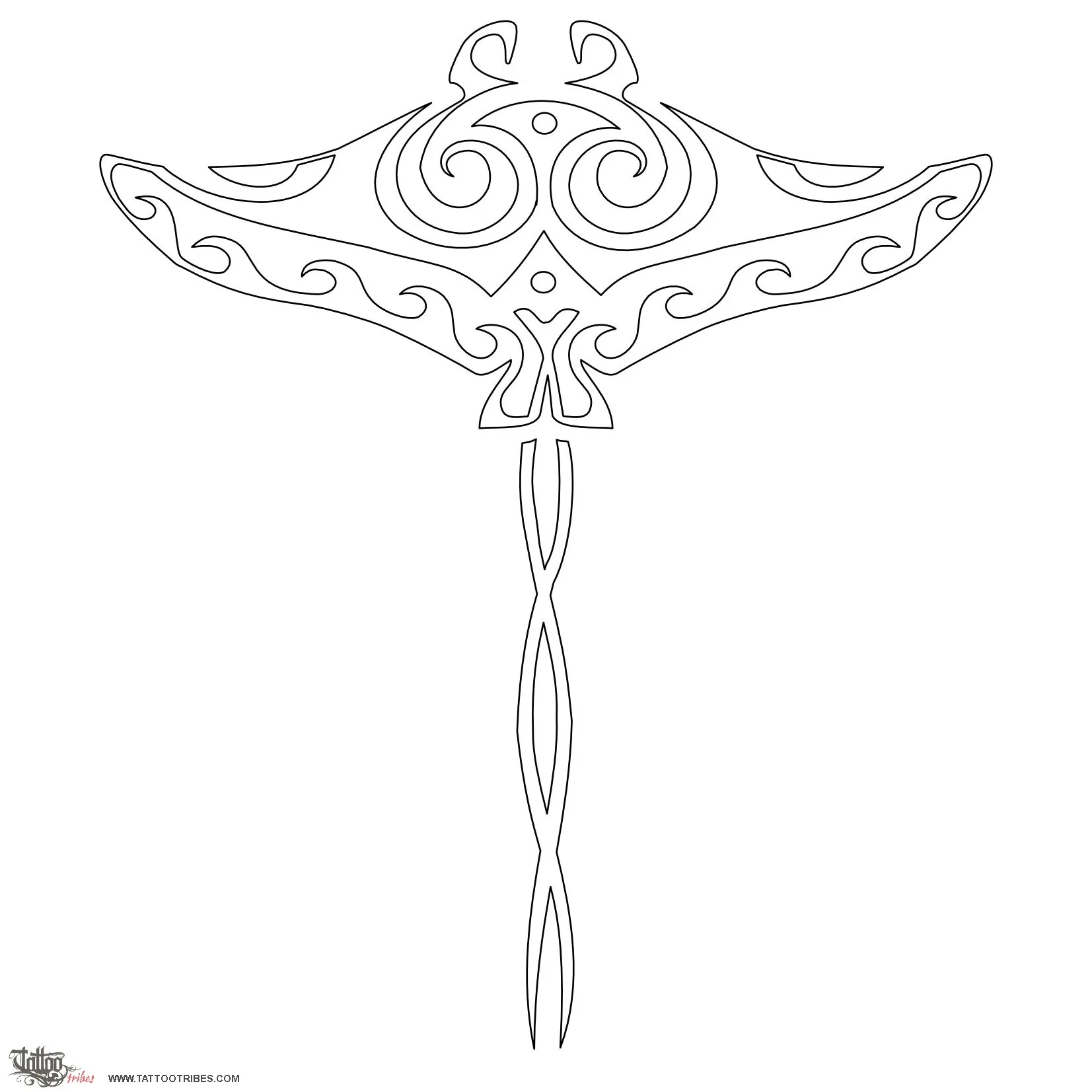Stencil outline of Manta, Freedom, protection
