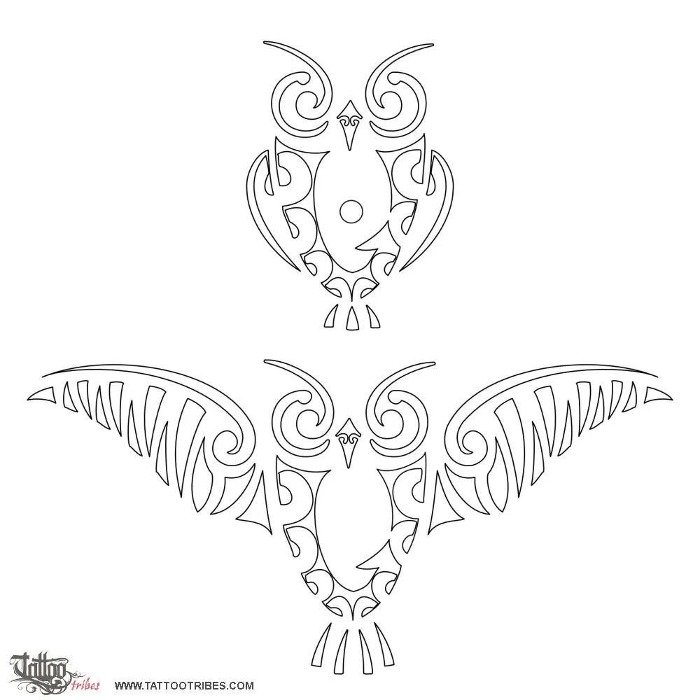 Stencil outline of Ruru, Owl