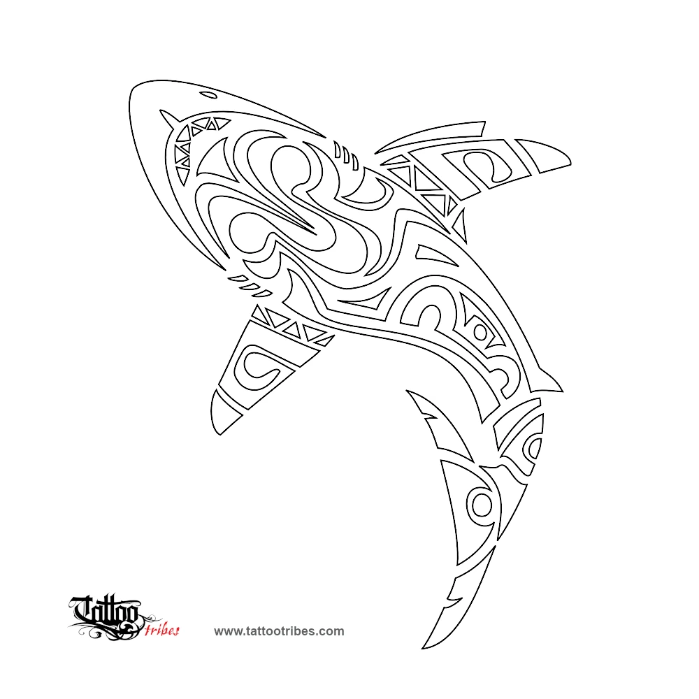 Stencil outline of Melanesian shark, Endurance