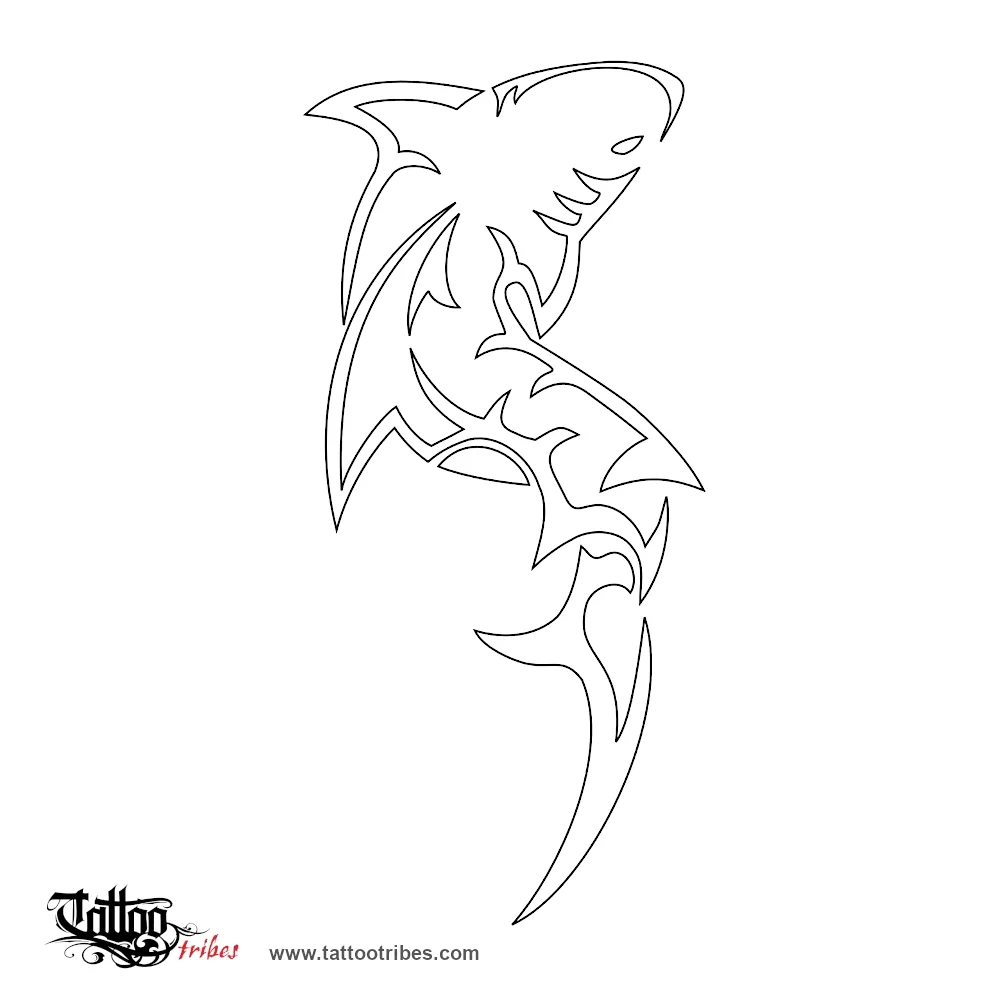 Stencil outline of Tribal shark, Adaptability
