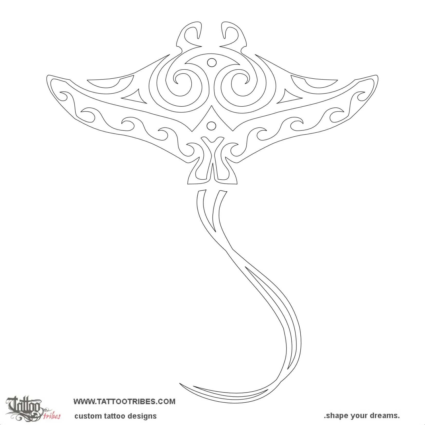 Stencil outline of Manta, Freedom, protection