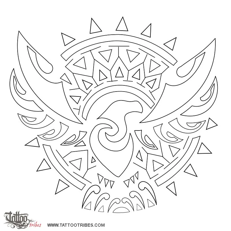 Stencil outline of Sun and eagle, Supremacy
