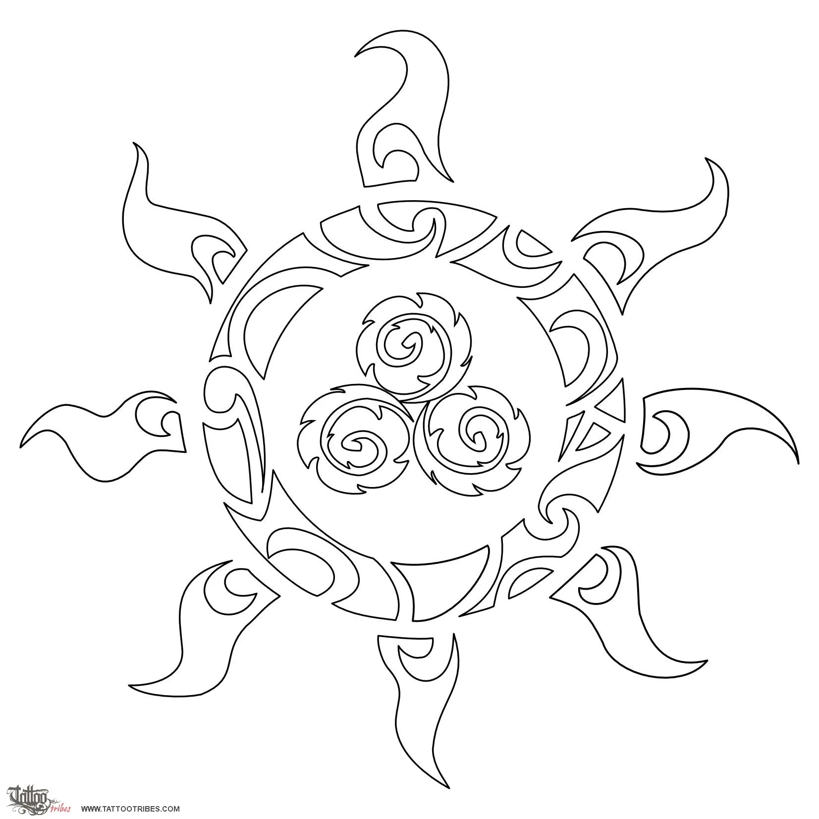 Stencil outline of Sun, Eternity, ciclicity