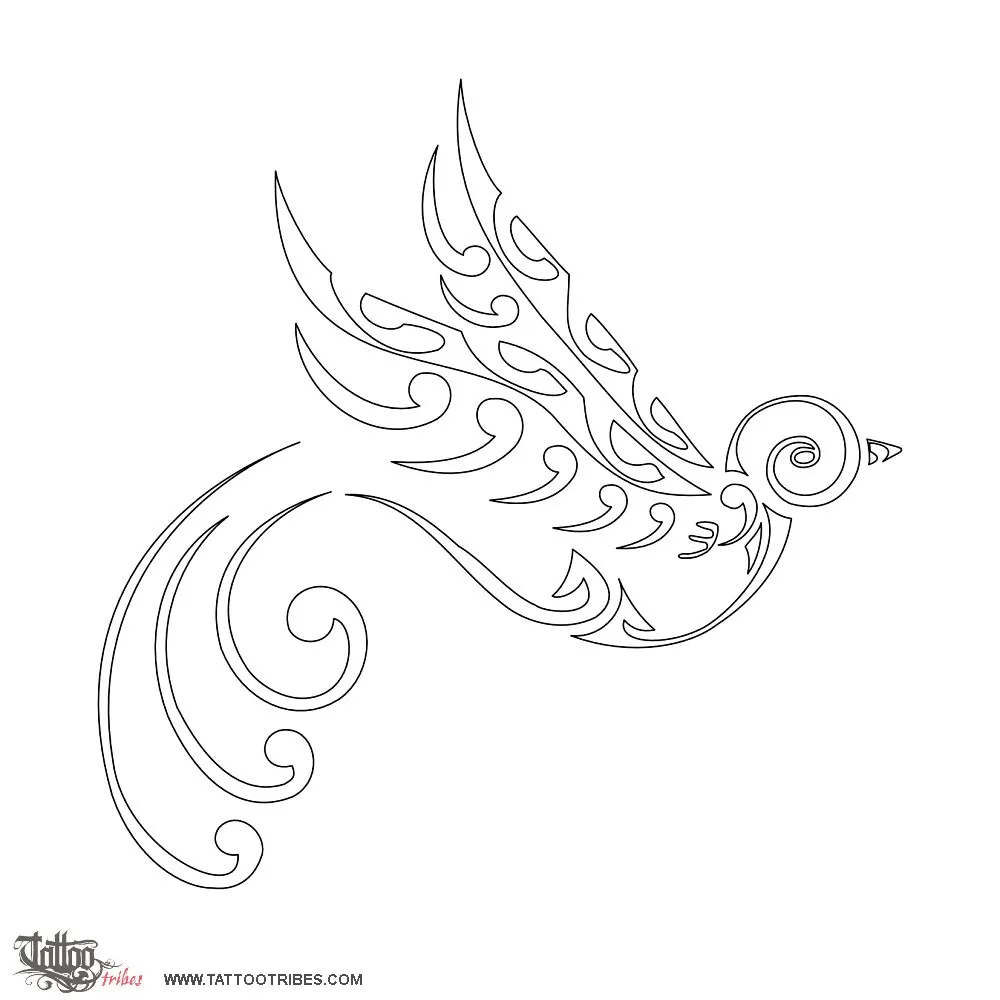 Stencil outline of Swallow, Freedom, protection