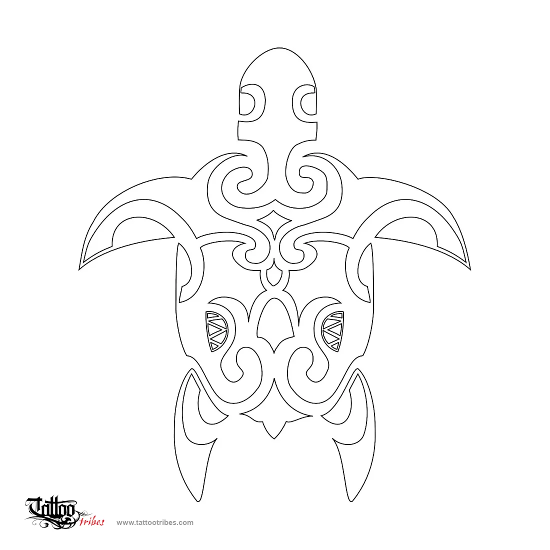 Stencil outline of Turtle, Navigator, family