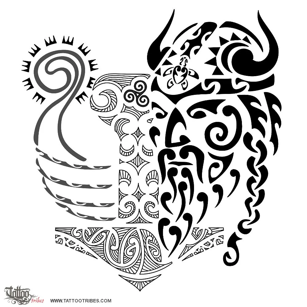 Tattoo image of Maori Viking, New start, protection