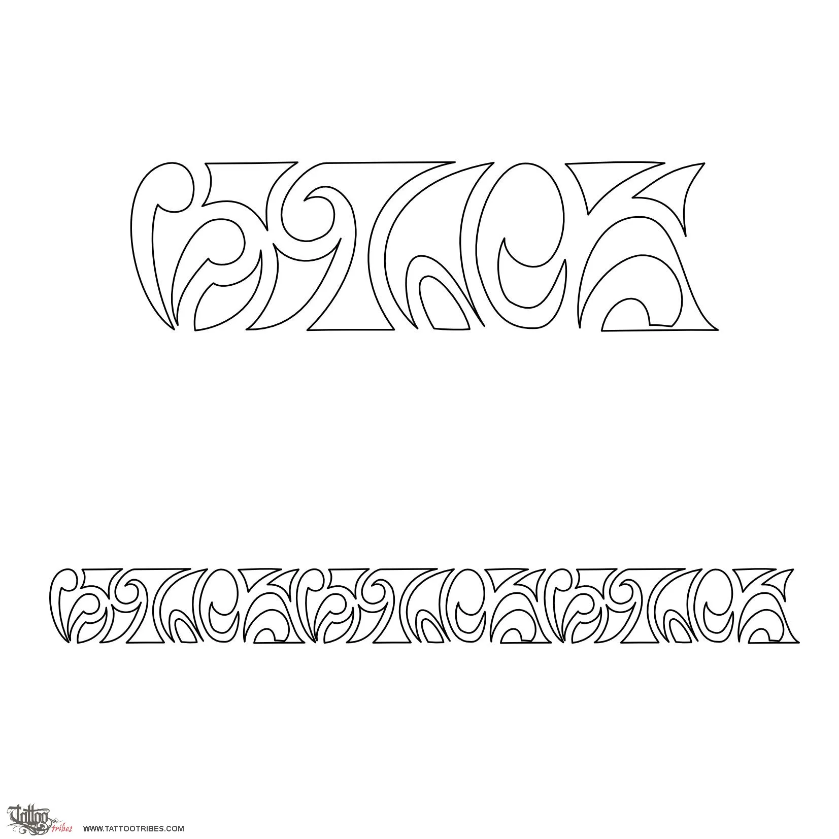 Stencil outline of Maorigram, VTC letters