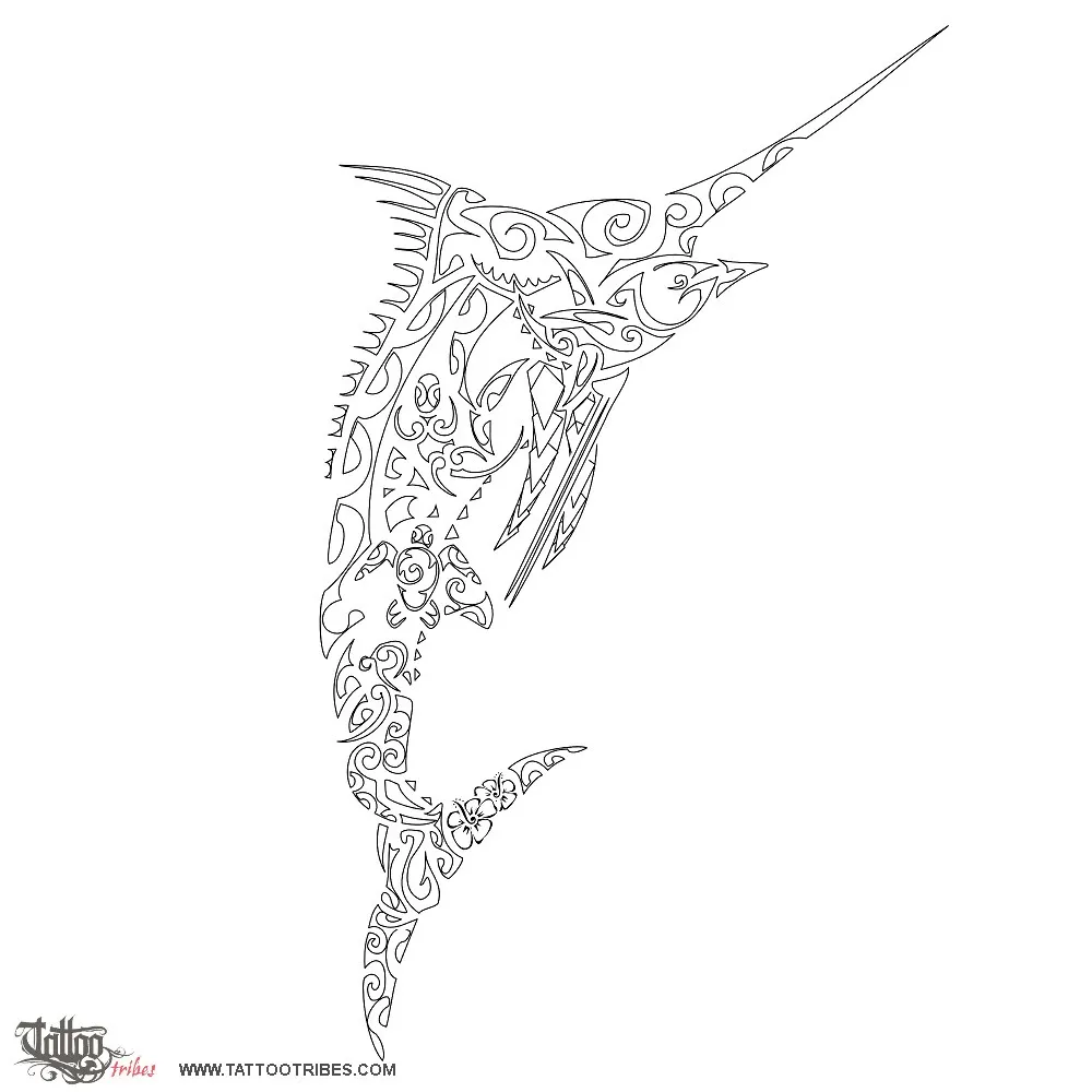 Stencil outline of Takeketonga, Marlin