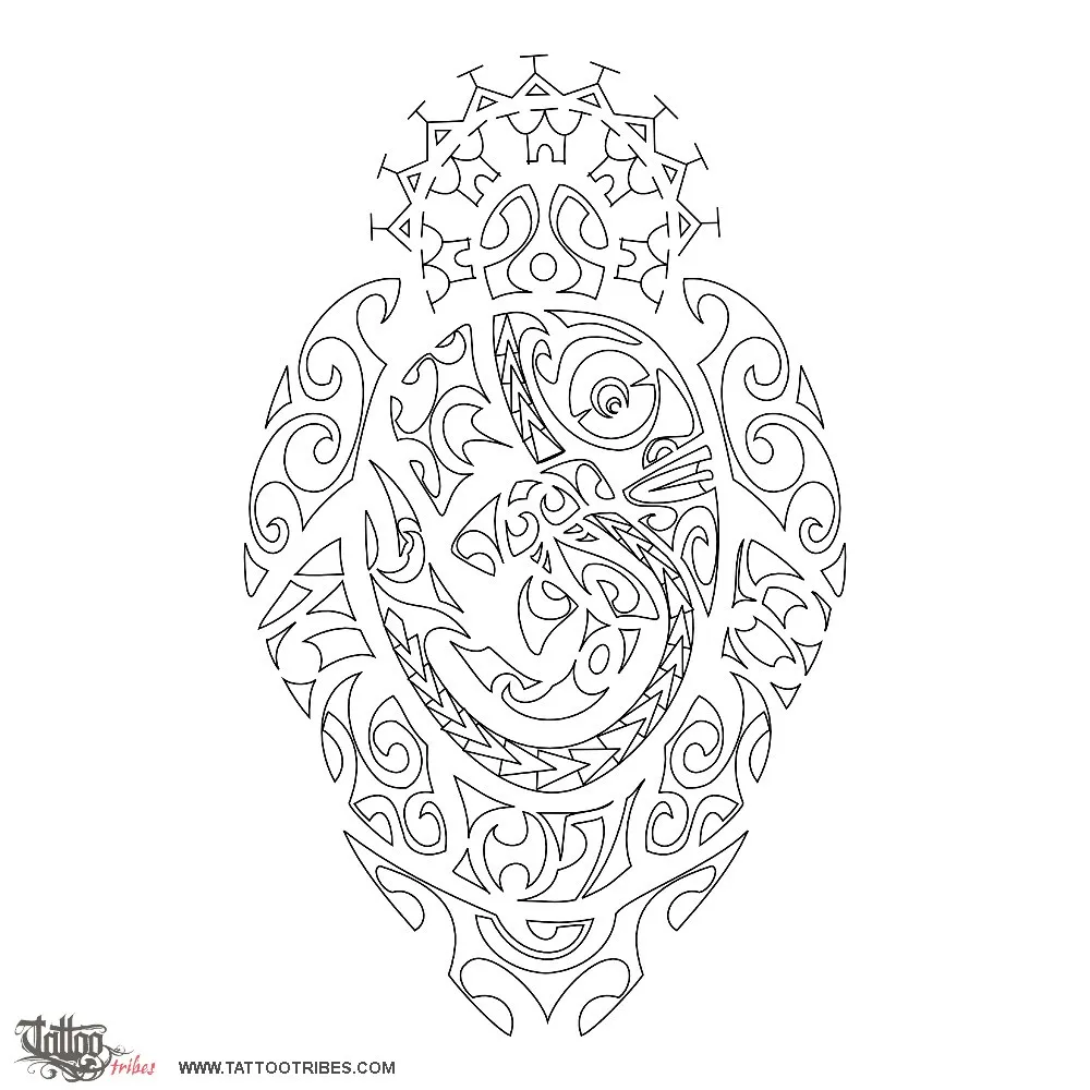 Stencil outline of Marohirohi, Tenacious, determined