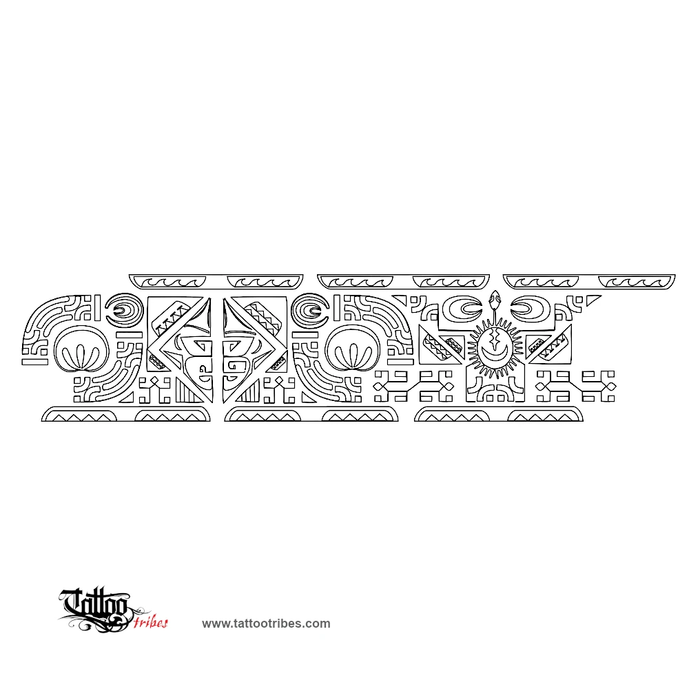 Stencil outline of Marquesan ankle-band, Protection, balance