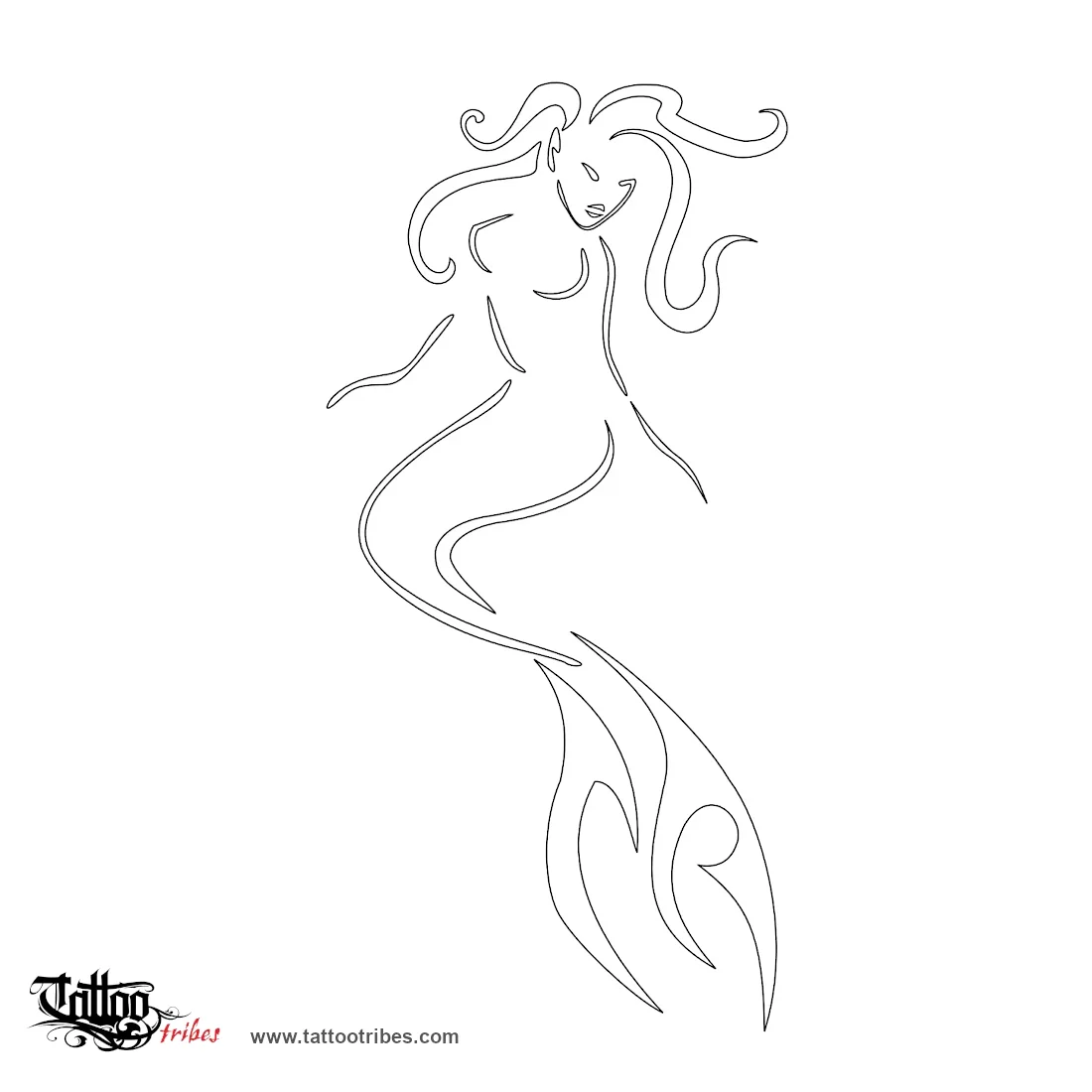 Stencil outline of Mermaid, Sensuality