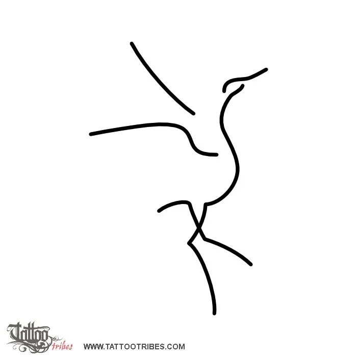 Tattoo image of Minimals - Crane, Luck, longevity