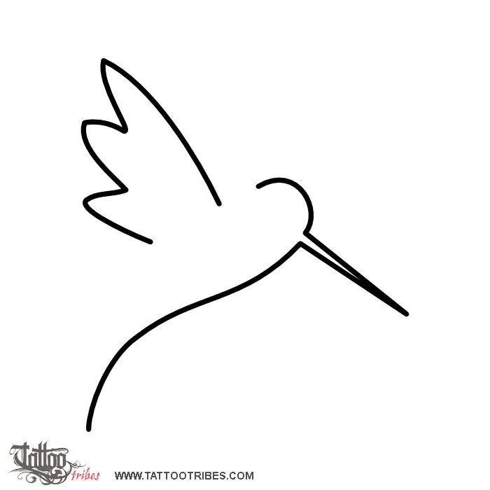 Tattoo image of Minimal Hummingbird, Carpe diem